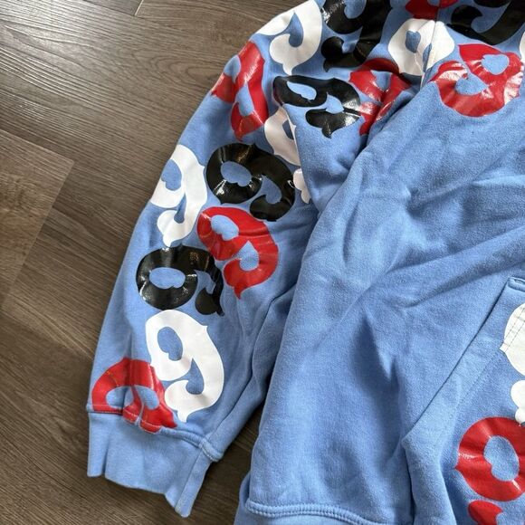 Gino Green Global Mens 3XL Hoodie Sweatshirt Zip Sweater Blue 9 Skater Y2K - Picture 4 of 10